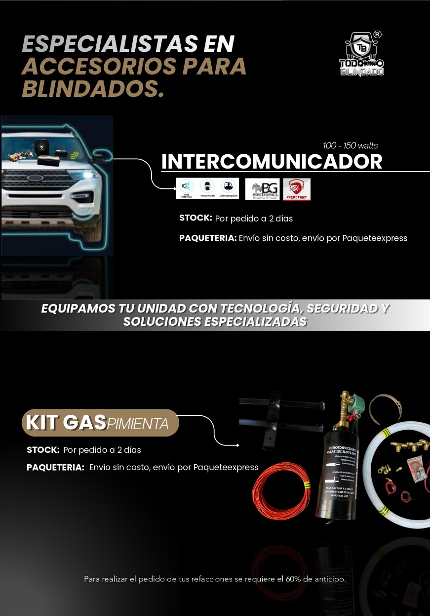 Intercomunicador y Kit Gas Pimienta