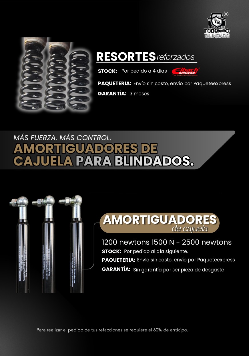 Resortes y Amortiguador de Cajuela